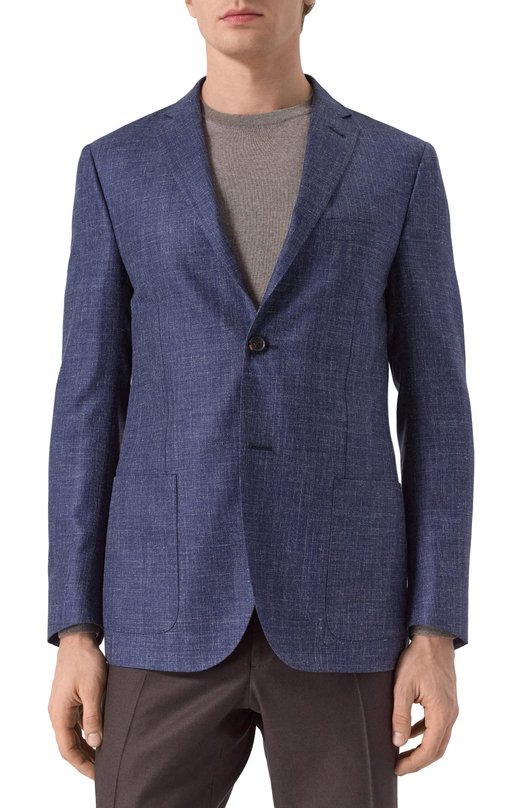 Пиджак из шерсти и шелка Corneliani 25X002-2518289 Синий  25X002-2518289 Фото 5