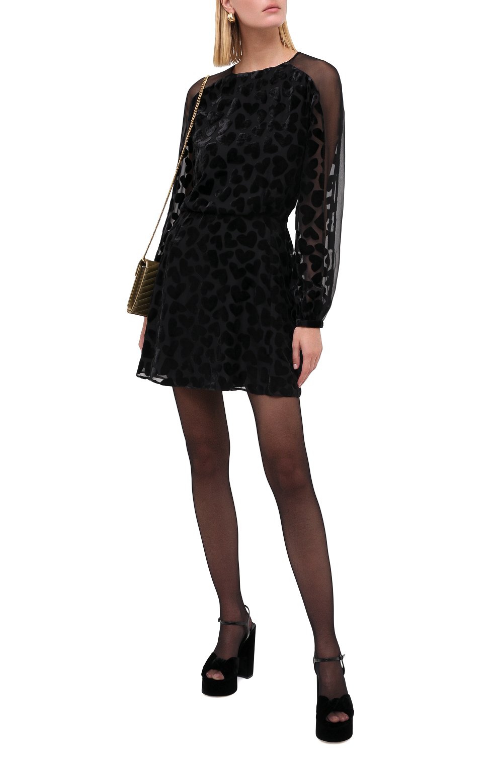 Платье из вискозы и шелка SAINT LAURENT, арт. 627116/Y5B11, фото 2