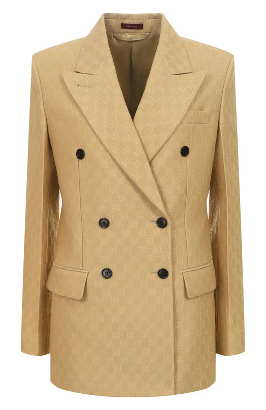 Жакет из шерсти и шелка Gucci 833578/Z7APD Бежевый 833578/Z7APD