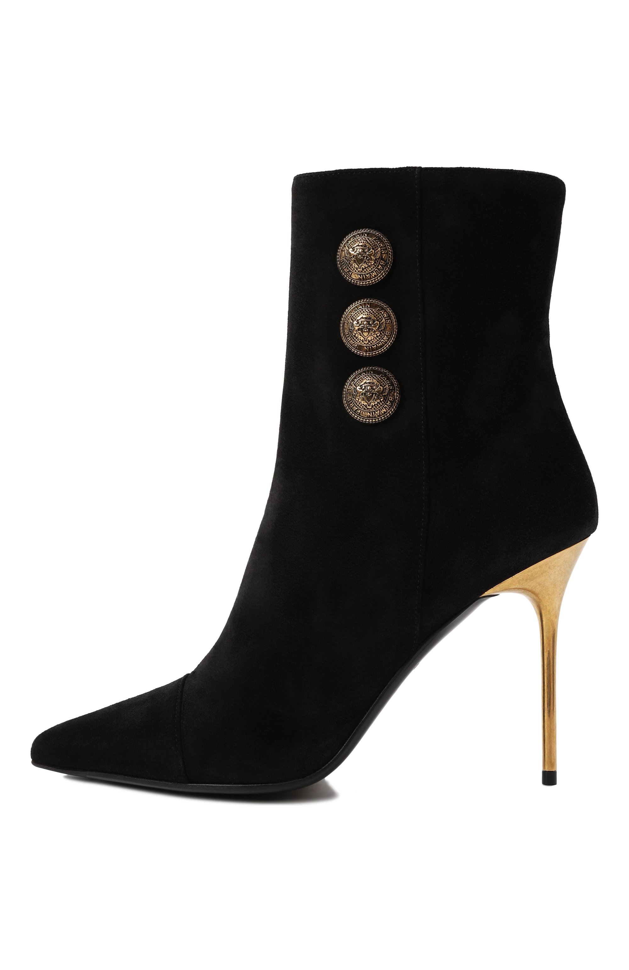 Замшевые ботильоны roni 95 BALMAIN черного цвета по цене 126500 руб., арт. BN4TA522/LCTA, фото 4 Замшевые ботильоны roni 95 BALMAIN, арт. BN4TA522/LCTA, фото 4