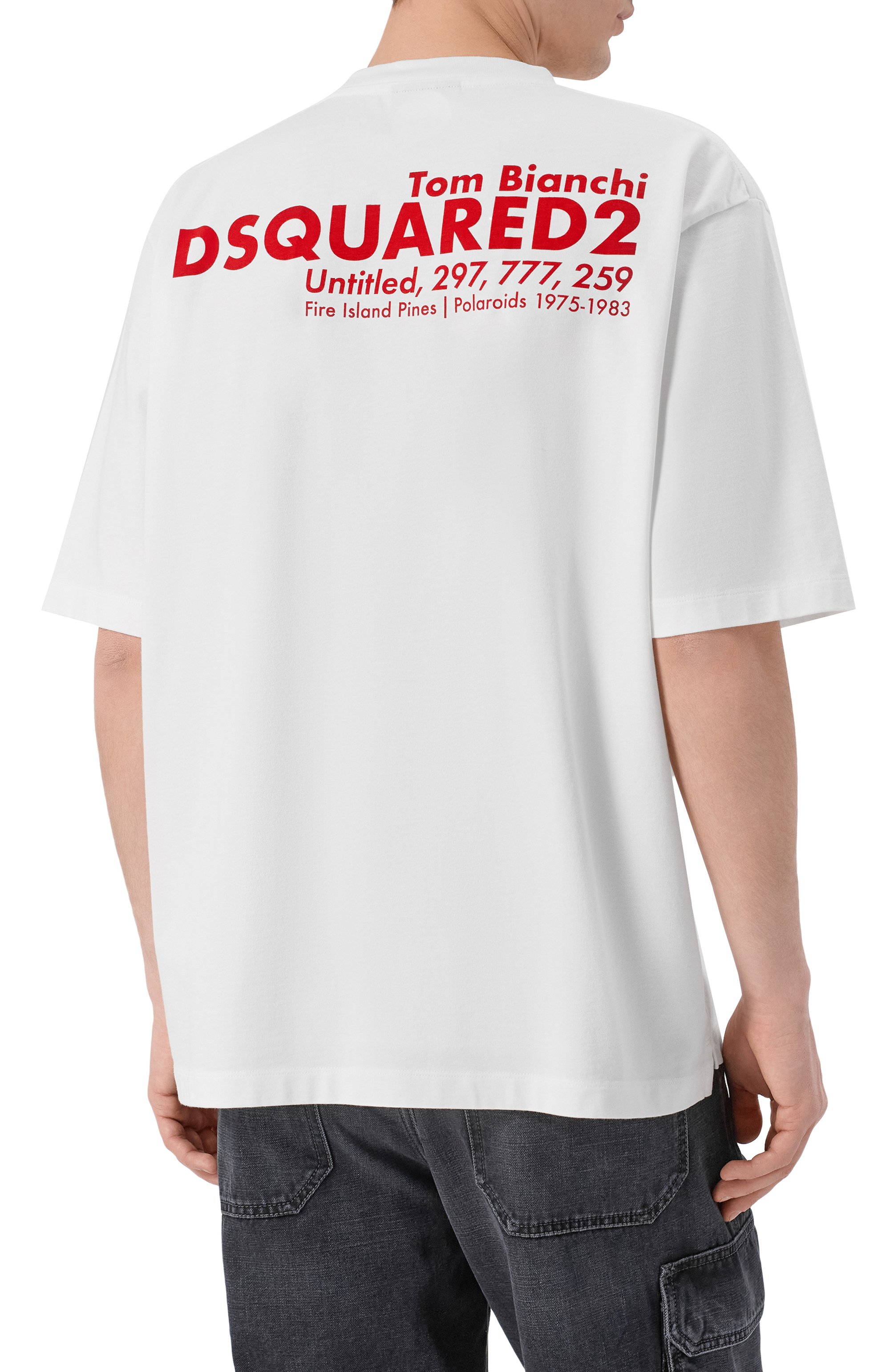 Хлопковая футболка DSQUARED2 белого цвета по цене 38700 руб., арт. S74GD1550/D20106, фото 4 Хлопковая футболка DSQUARED2, арт. S74GD1550/D20106, фото 4