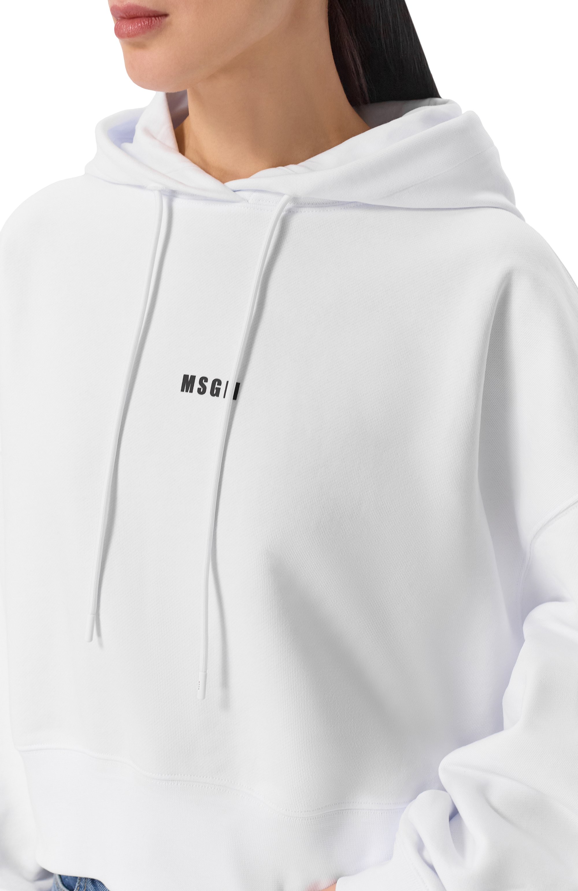 Хлопковое худи MSGM белого цвета по цене 30750 руб., арт. 2000MDM509/300000, фото 5 Хлопковое худи MSGM, арт. 2000MDM509/300000, фото 5