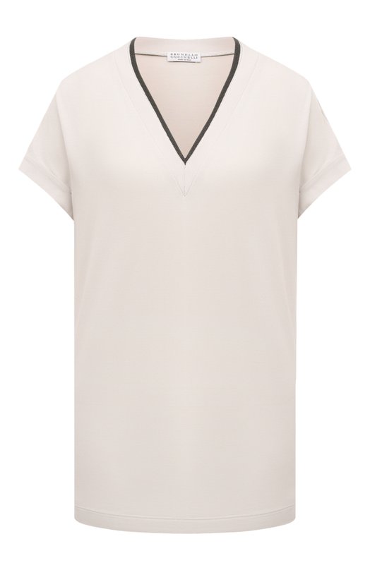 Хлопковая футболка Brunello Cucinelli M0T18BD222 Белый M0T18BD222