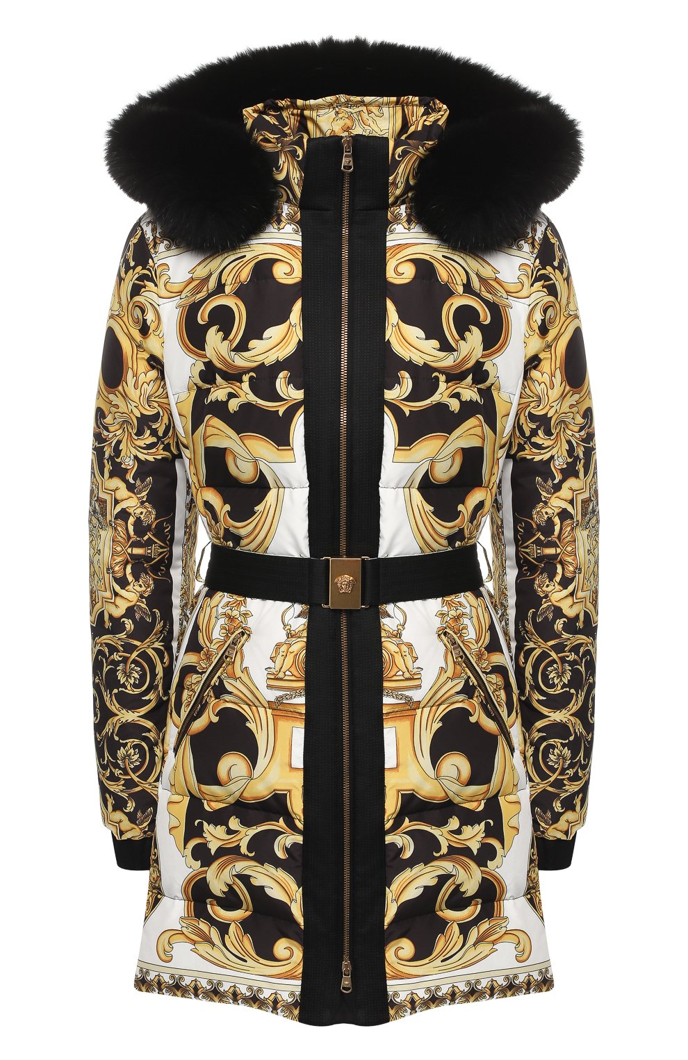 Пуховик с поясом и принтом VERSACE, арт. A80274/A226729, фото 1