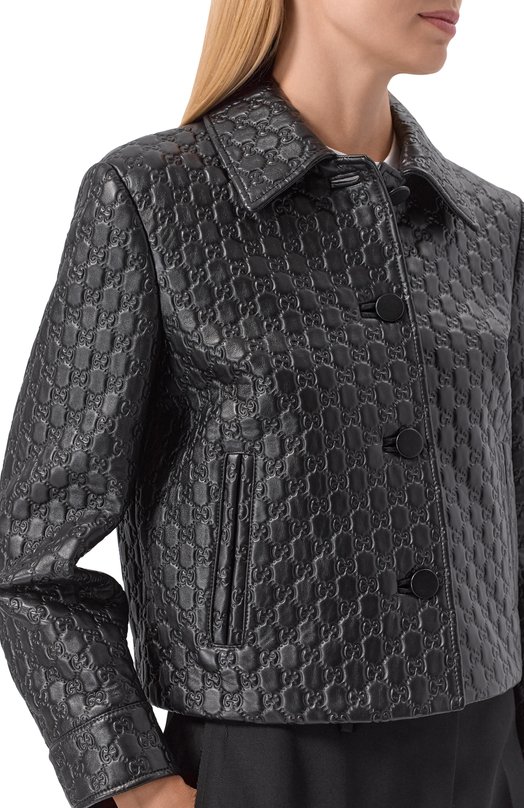 Кожаная куртка Gucci 834308/XNA4F Чёрный  834308/XNA4F Фото 5