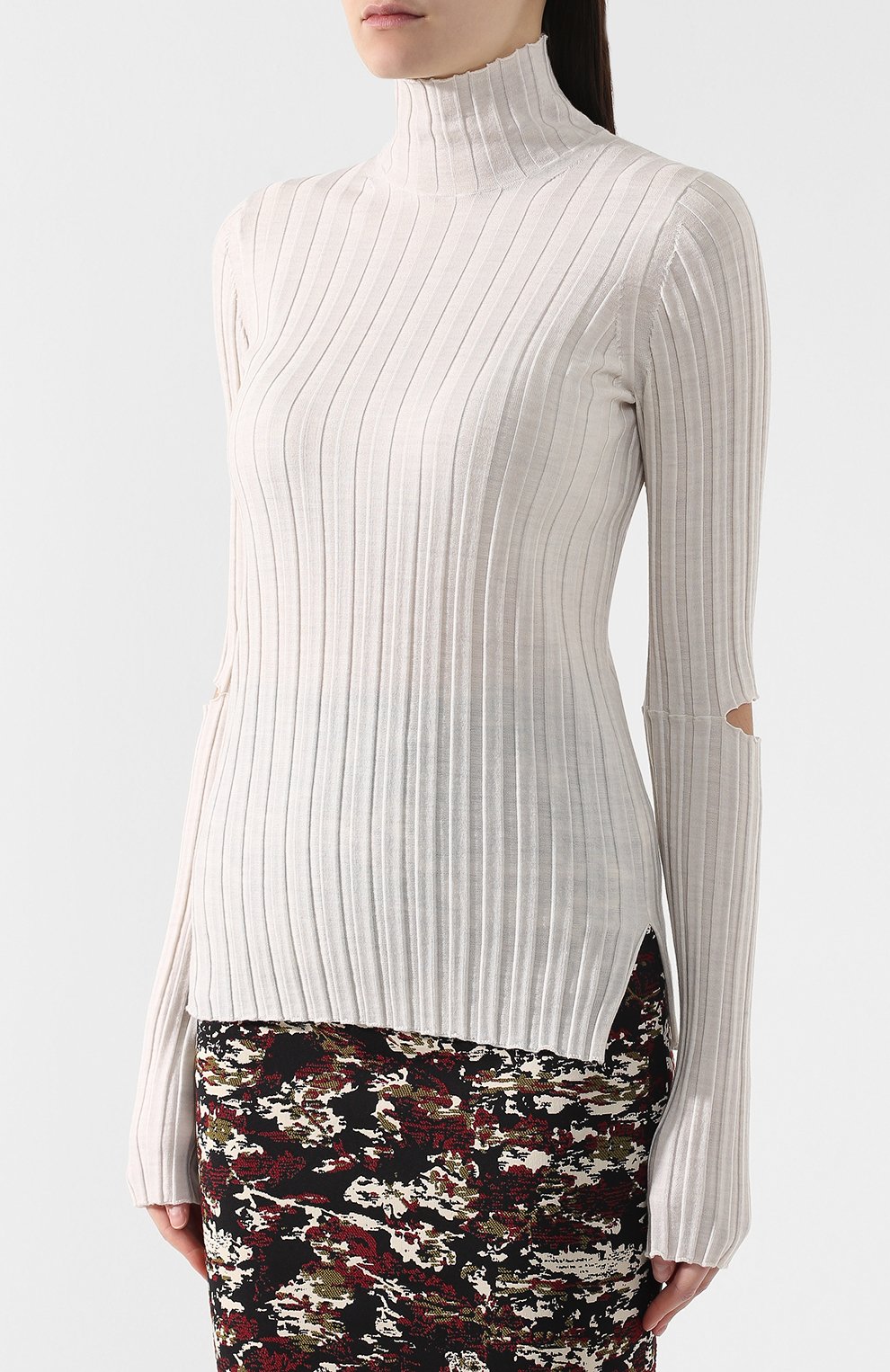 Шерстяная водолазка HELMUT LANG кремового цвета по цене 44100 руб., арт. I10HW712, фото 3 Шерстяная водолазка HELMUT LANG, арт. I10HW712, фото 3