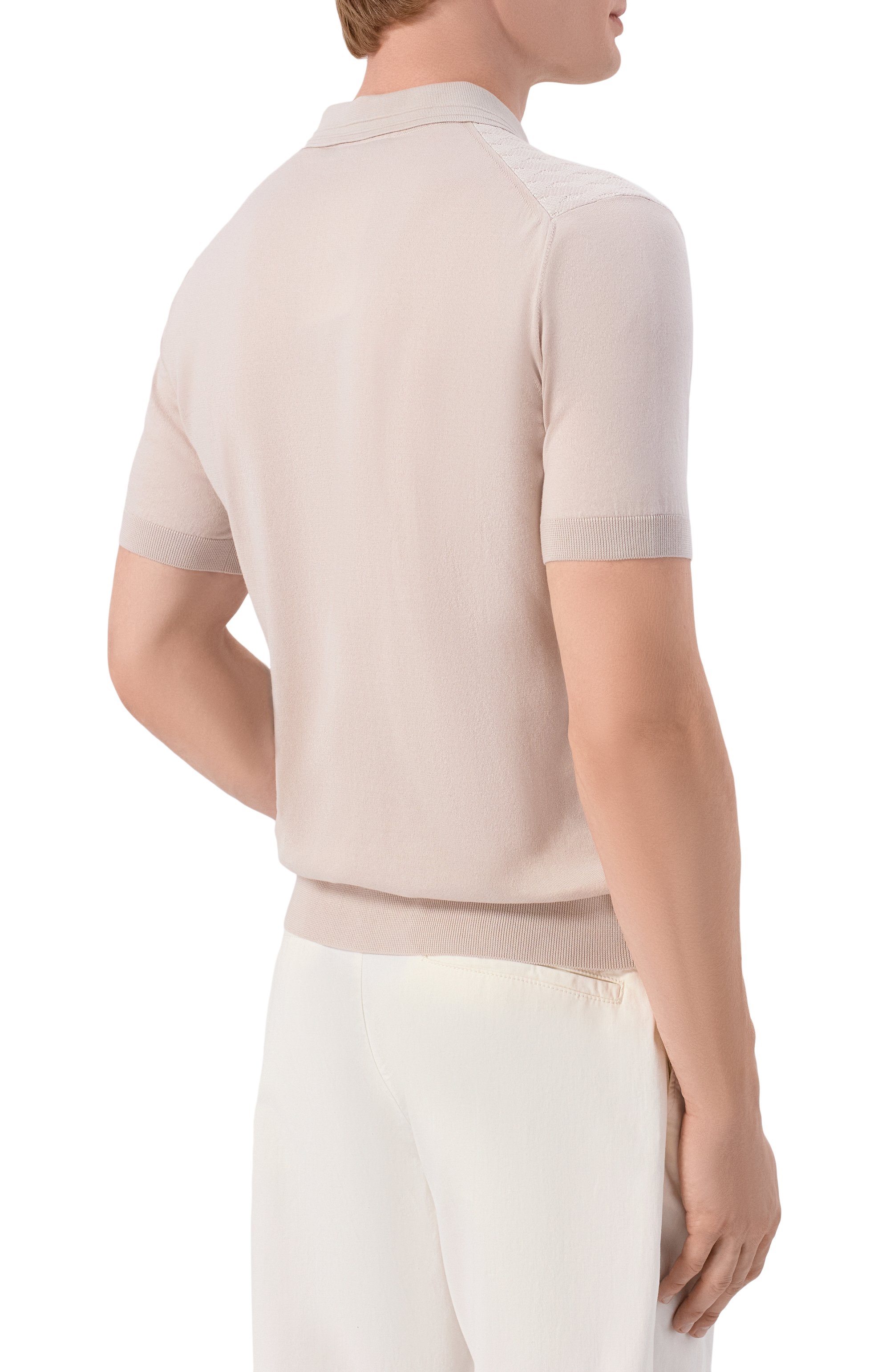 Поло из хлопка и шелка ANDREA CAMPAGNA, арт. SU26C0S310-01/C0S264, фото 4