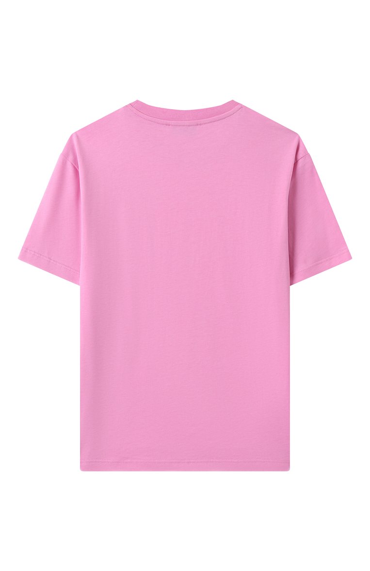 Детская хлопковая футболка MSGM KIDS розового цвета, арт. S5MSJUTH063 | Фото 2 (Рукава: Короткие; Девочки Кросс-КТ: футболка-одежда; Материал внешний: Хлопок; Автоматизация ТО: Проставлено; Автоматизация состава: Проставлено; Ростовка одежда: 10 - 11 лет | 140 - 146см, 12 лет | 152 см, 16 лет | 164 см, 8 лет | 128 см, 6 лет | 116 см)