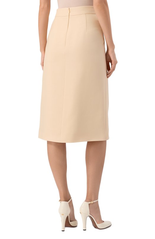 Юбка из шерсти и шелка Valentino 7B3RADM5/1CF Кремовый  7B3RADM5/1CF Фото 4