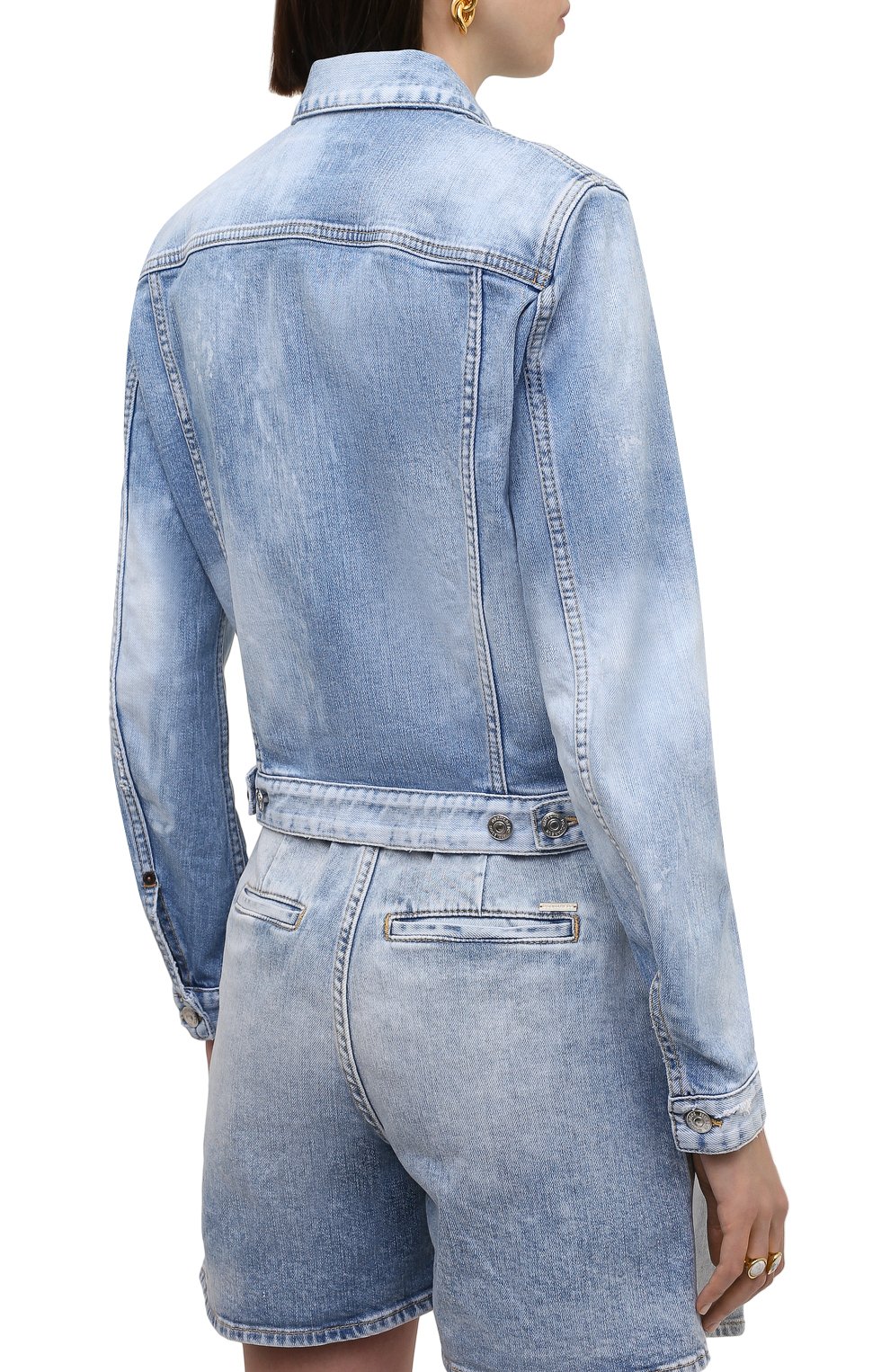 Джинсовая куртка DSQUARED2 голубого цвета по цене 74600 руб., арт. S75AM0892/S30663, фото 4 Джинсовая куртка DSQUARED2, арт. S75AM0892/S30663, фото 4
