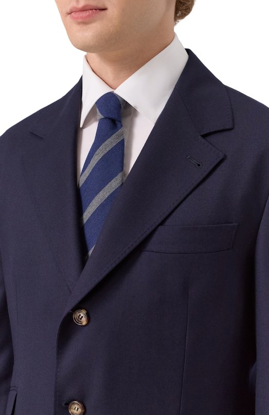 Галстук из шерсти и шелка Corneliani 26U302-2620325 Синий  26U302-2620325 Фото 2