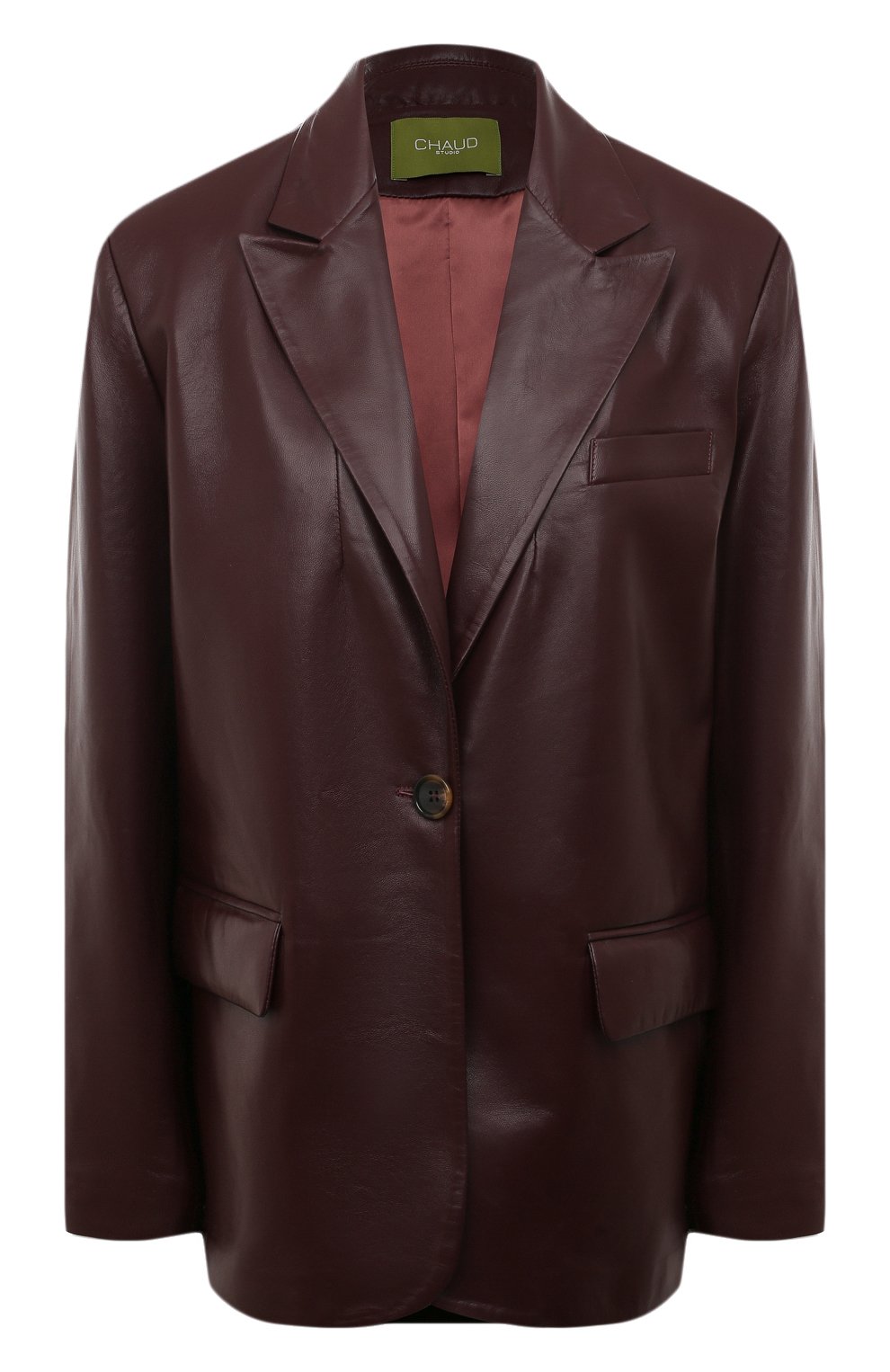 Кожаный жакет CHAUD STUDIO бордового цвета по цене 105000 руб., арт. YVESJACKET22, фото 1 Кожаный жакет CHAUD STUDIO, арт. YVESJACKET22, фото 1