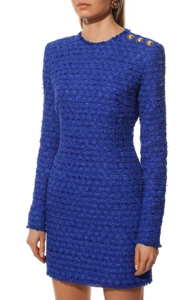 Платье BALMAIN синего цвета по цене 214500 руб., арт. XF1R8000/CB76, фото 3 Платье BALMAIN, арт. XF1R8000/CB76, фото 3