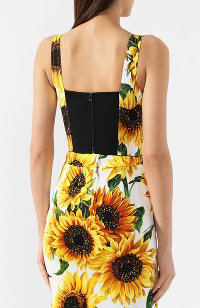 Топ DOLCE & GABBANA желтого цвета по цене 99500 руб., арт. F7W98T/FSRLK, фото 4 Топ DOLCE & GABBANA, арт. F7W98T/FSRLK, фото 4