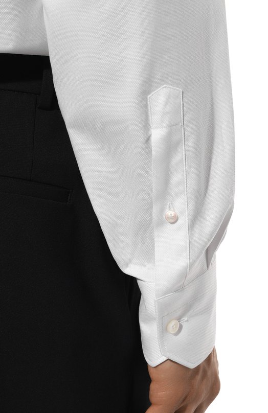 Хлопковая сорочка Zegna 703901A7/9MS0BA Белый  703901A7/9MS0BA Фото 6