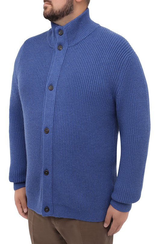 Шерстяной кардиган Cruciani Синий, фото 3