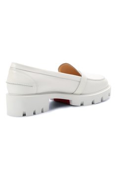 Женские кожаные лоферы lock woody CHRISTIAN LOUBOUTIN белого цвета, арт. 3210176/L0CK W00DY FLAT | Фото 4 (Каблук высота: Низкий; Материал внутренний: Натуральная кожа; Подошва: Платформа; Материал сплава: Проставлено; Драгоценные камни: Проставлено; Материал внешний: Натуральная кожа)