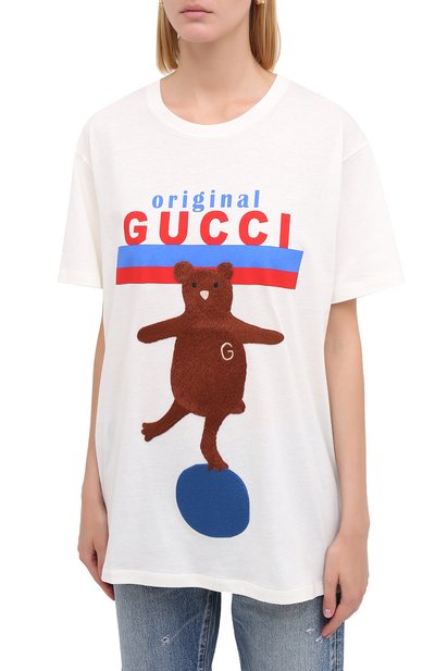 Хлопковая футболка GUCCI, арт. 615044/XJCRH, фото 3