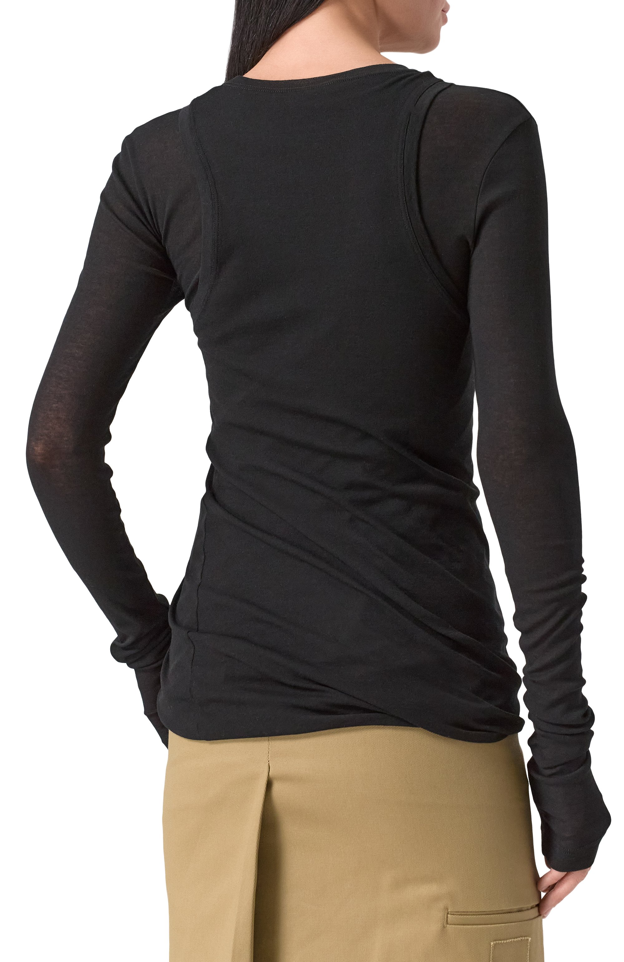 Хлопковый лонгслив JIL SANDER, арт. J02NH0012/J20249, фото 4