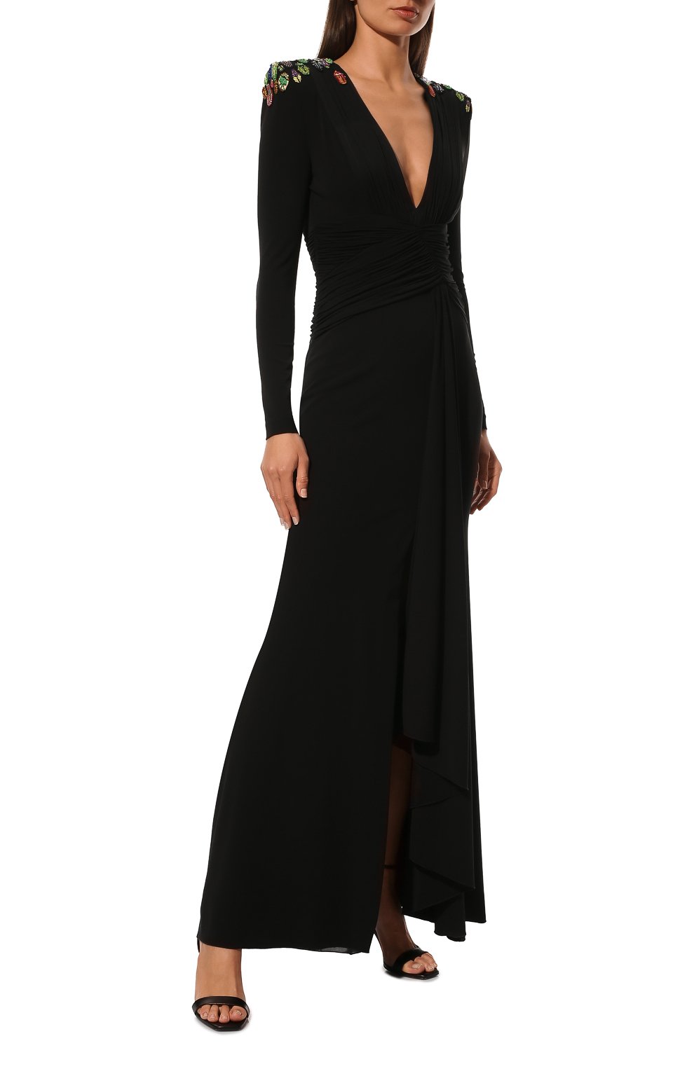 Платье из вискозы ALEXANDER MCQUEEN черного цвета по цене 960500 руб., арт. 541468/QLL01, фото 3 Платье из вискозы ALEXANDER MCQUEEN, арт. 541468/QLL01, фото 3