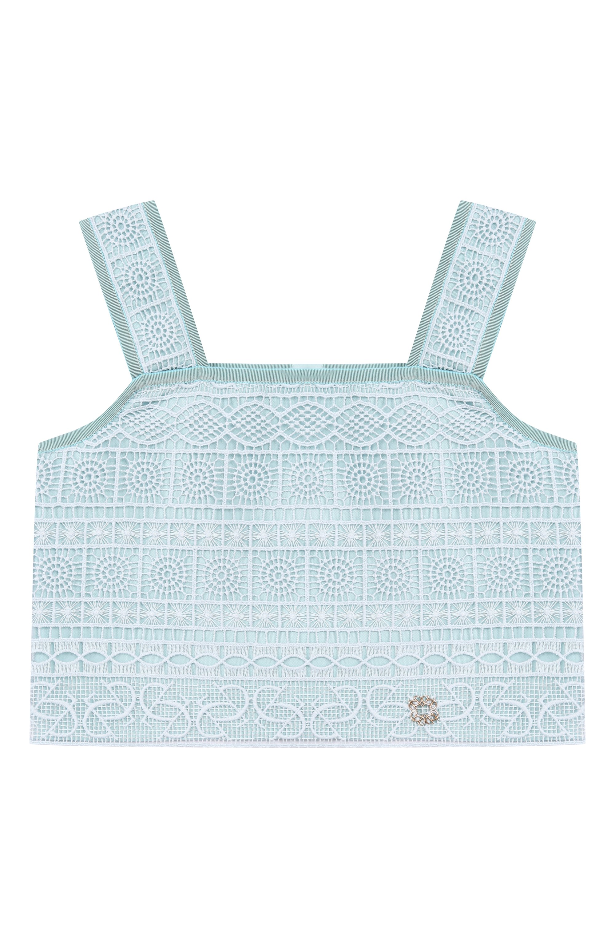 Хлопковый топ ELIE SAAB JUNIOR голубого цвета по цене 37750 руб., арт. EFTP024/TS1124, фото 1 Хлопковый топ ELIE SAAB JUNIOR, арт. EFTP024/TS1124, фото 1