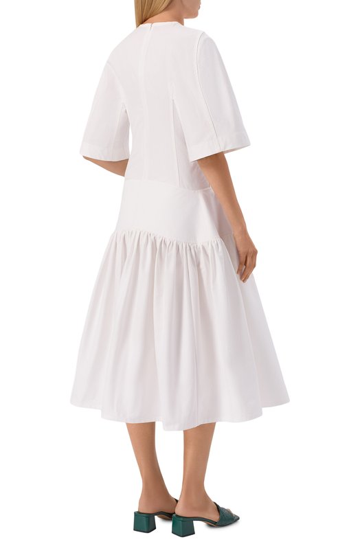 Хлопковое платье Bottega Veneta 869508/V6D10 Белый  869508/V6D10 Фото 3