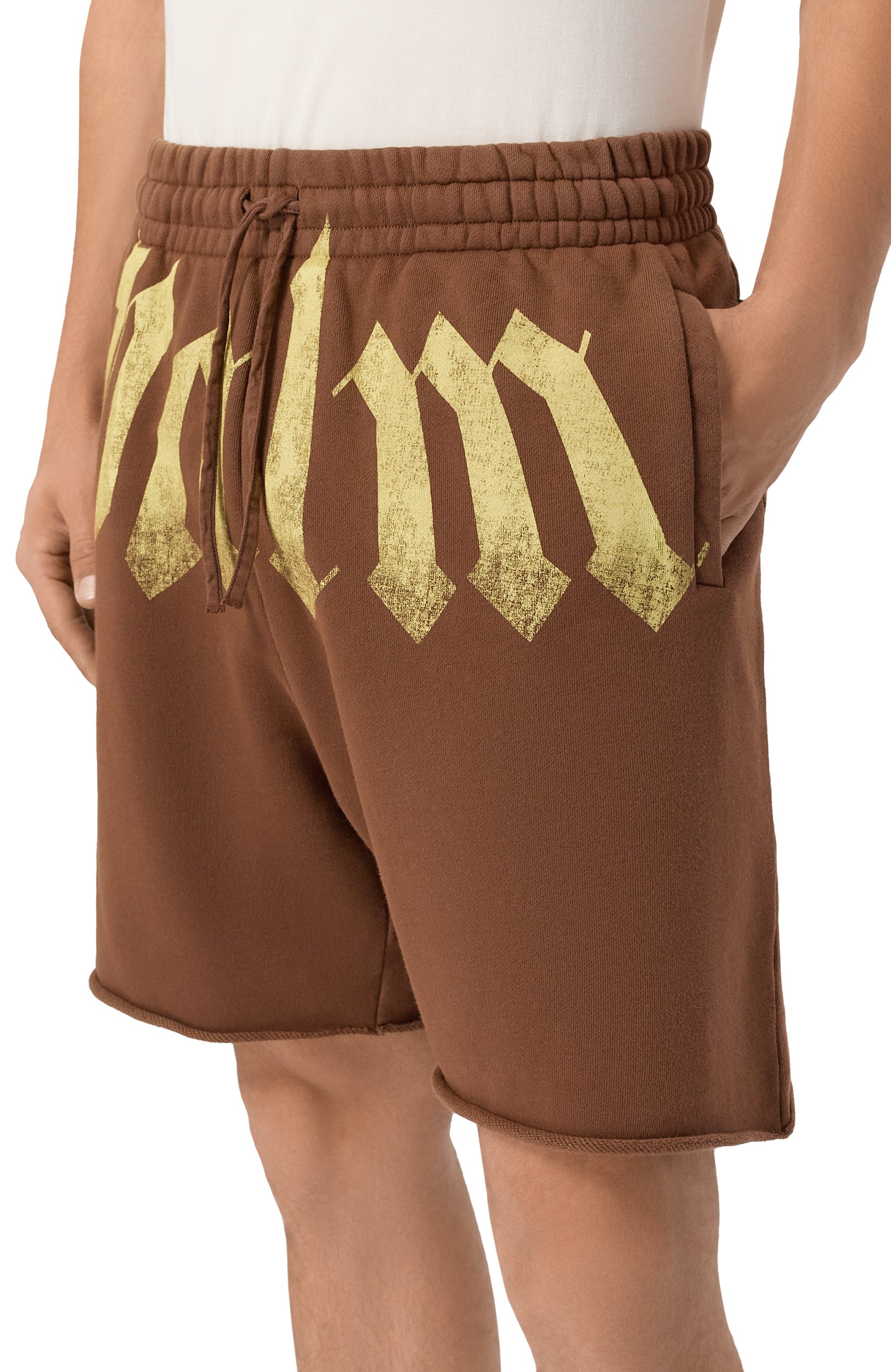 Хлопковые шорты PALM ANGELS коричневого цвета по цене 33600 руб., арт. PAMCV002FL003, фото 3 Хлопковые шорты PALM ANGELS, арт. PAMCV002FL003, фото 3