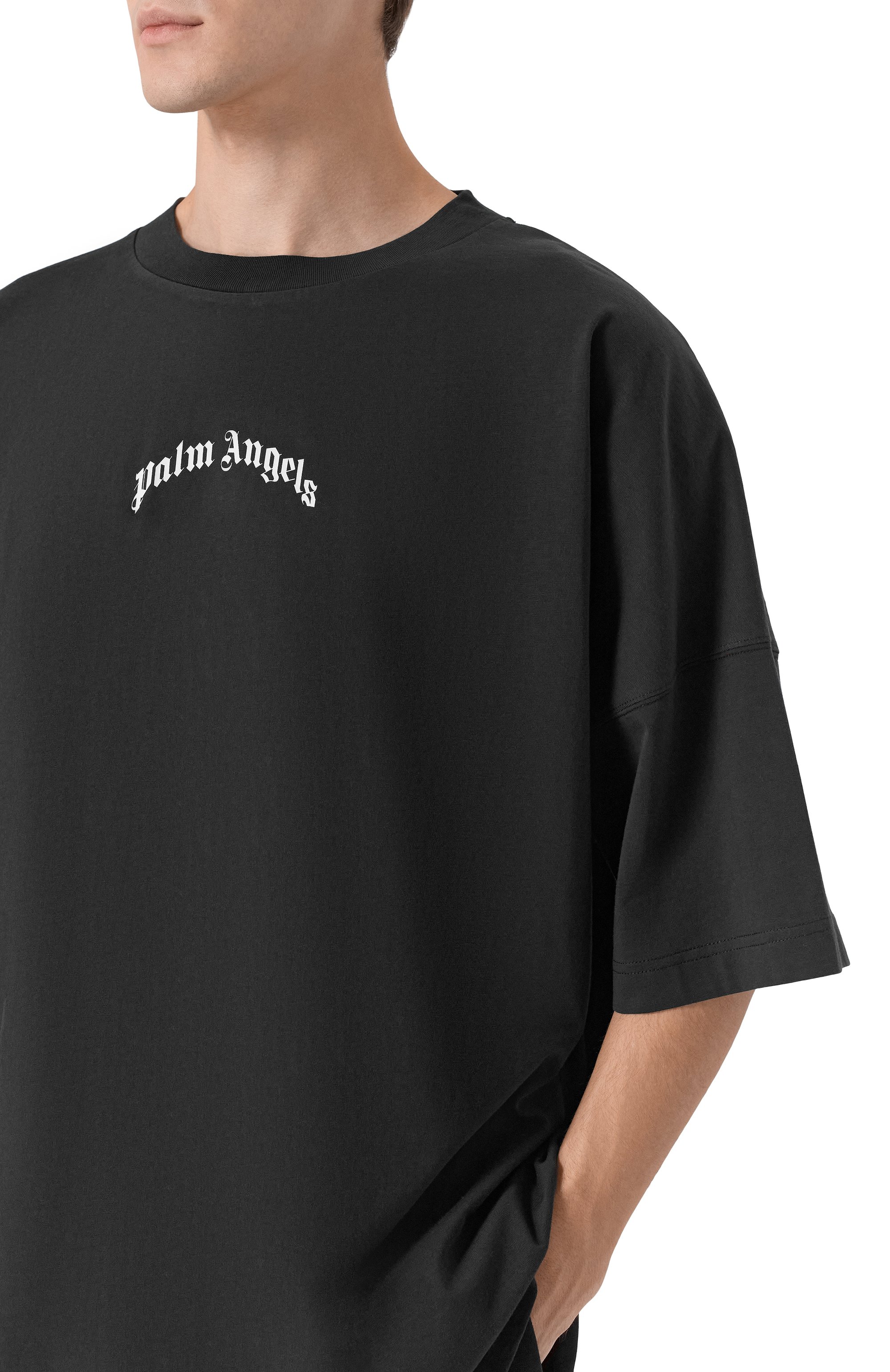 Хлопковая футболка PALM ANGELS, арт. PMAA10BF25JER001, фото 5