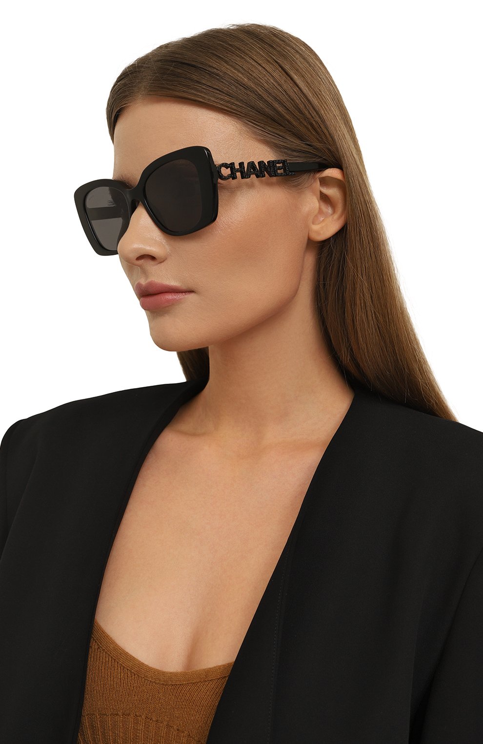 Солнцезащитные очки CHANEL черного цвета по цене 99500 руб., арт. 5422B-C501T8, фото 2 Солнцезащитные очки CHANEL, арт. 5422B-C501T8, фото 2