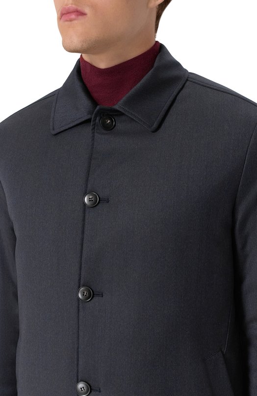 Шерстяное пальто Canali 010510U/AA03799 Синий  010510U/AA03799 Фото 5