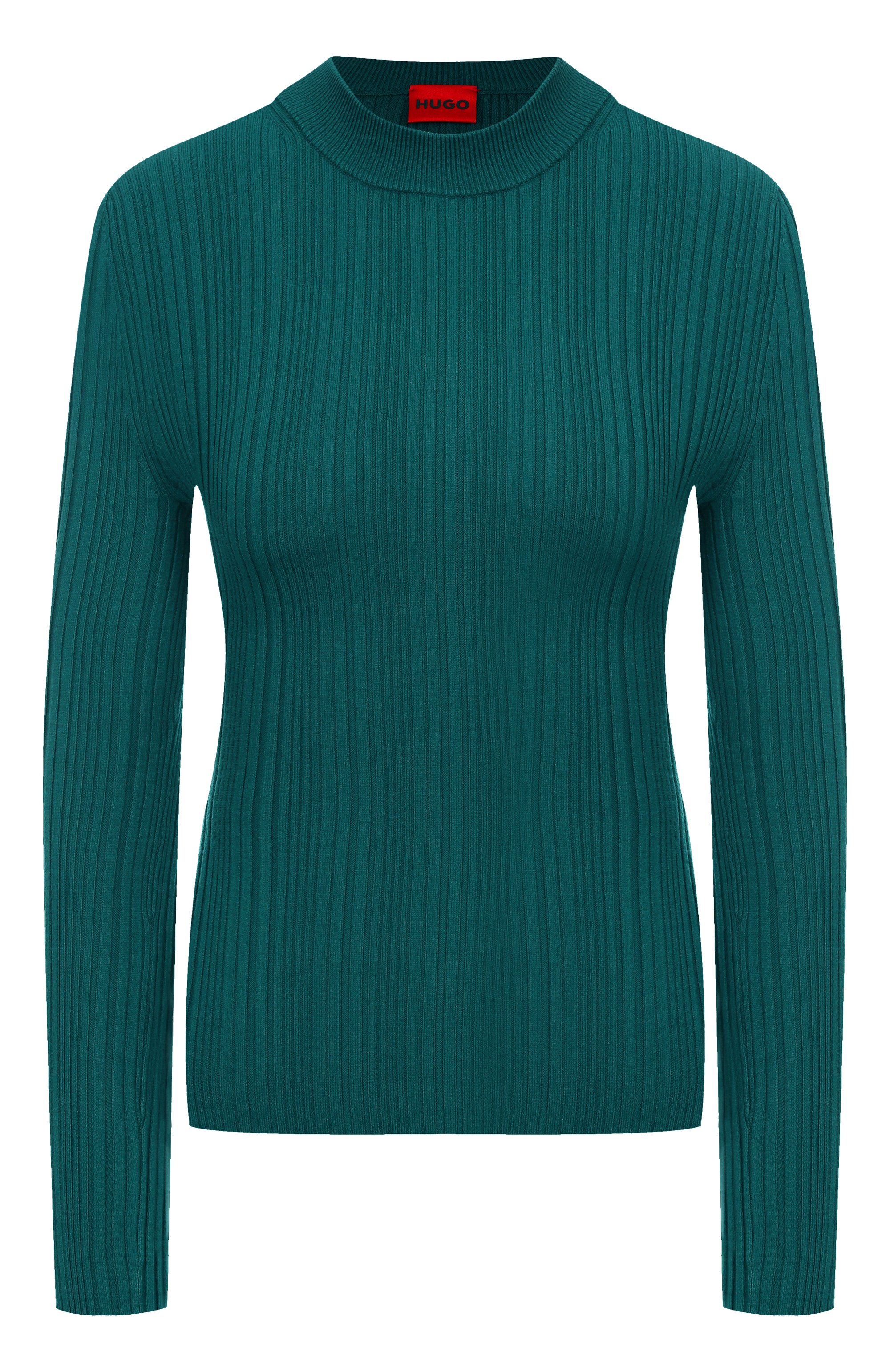 Пуловер из вискозы HUGO темно-зеленого цвета по цене 19950 руб., арт. 50549762, фото 1 Пуловер из вискозы HUGO, арт. 50549762, фото 1