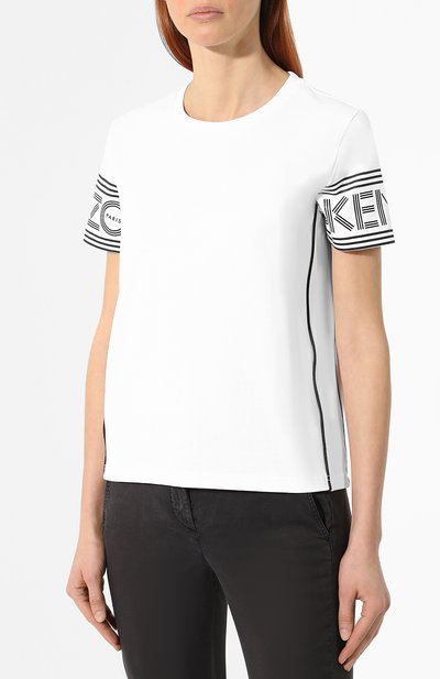 Хлопковая футболка KENZO белого цвета по цене 14550 руб., арт. 2TS783985, фото 3 Хлопковая футболка KENZO, арт. 2TS783985, фото 3