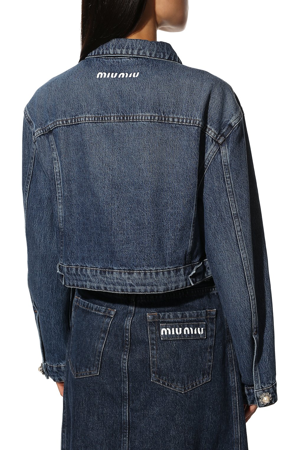 Джинсовая куртка MIU MIU голубого цвета по цене 150000 руб., арт. GWB147-1YXQ-F0013, фото 4 Джинсовая куртка MIU MIU, арт. GWB147-1YXQ-F0013, фото 4