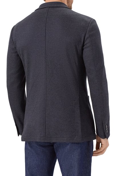 Пиджак из хлопка и шерсти CANALI темно-синего цвета по цене 113500 руб., арт. J0147/JJ02852, фото 4 Пиджак из хлопка и шерсти CANALI, арт. J0147/JJ02852, фото 4