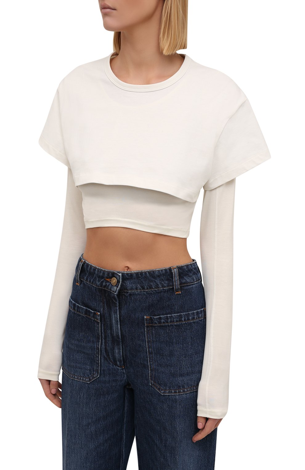 Топ JACQUEMUS кремового цвета по цене 22900 руб., арт. 213JS100-2450, фото 3 Топ JACQUEMUS, арт. 213JS100-2450, фото 3