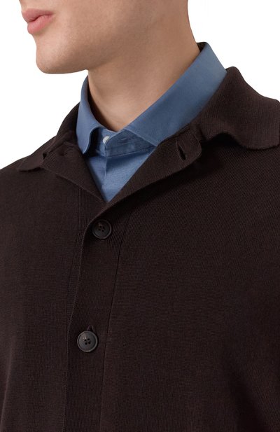Шерстяная рубашка GRAN SASSO темно-коричневого цвета по цене 36450 руб., арт. 57116/14822, фото 5 Шерстяная рубашка GRAN SASSO, арт. 57116/14822, фото 5