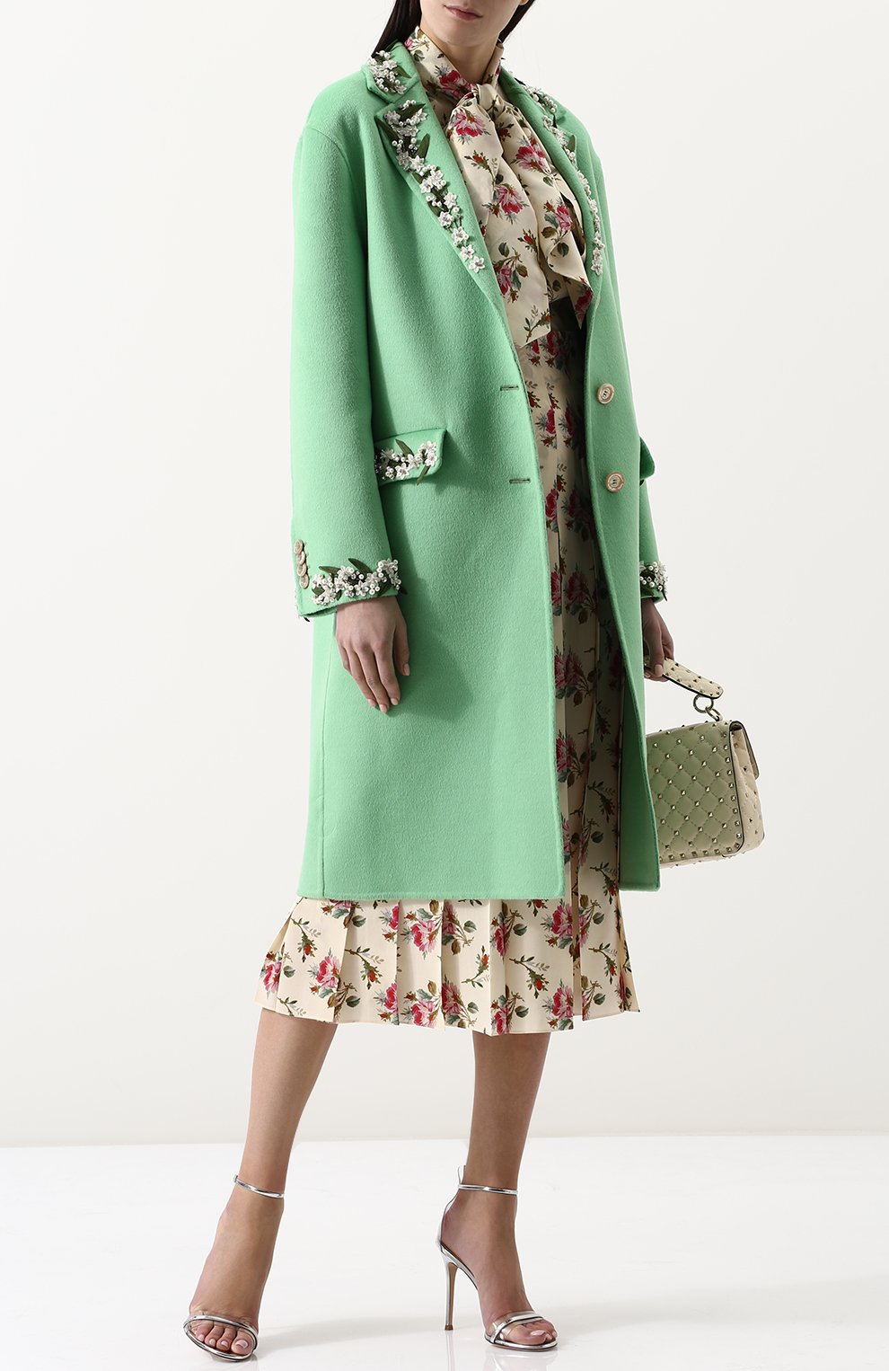 Шерстяное пальто свободного кроя с декоративной отделкой GUCCI, арт. 495133/ZKZ37, фото 2