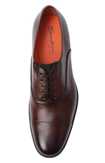 Кожаные оксфорды easy SANTONI темно-коричневого цвета по цене 77100 руб., арт. MGEG18957NEAXNTG, фото 5 Кожаные оксфорды easy SANTONI, арт. MGEG18957NEAXNTG, фото 5