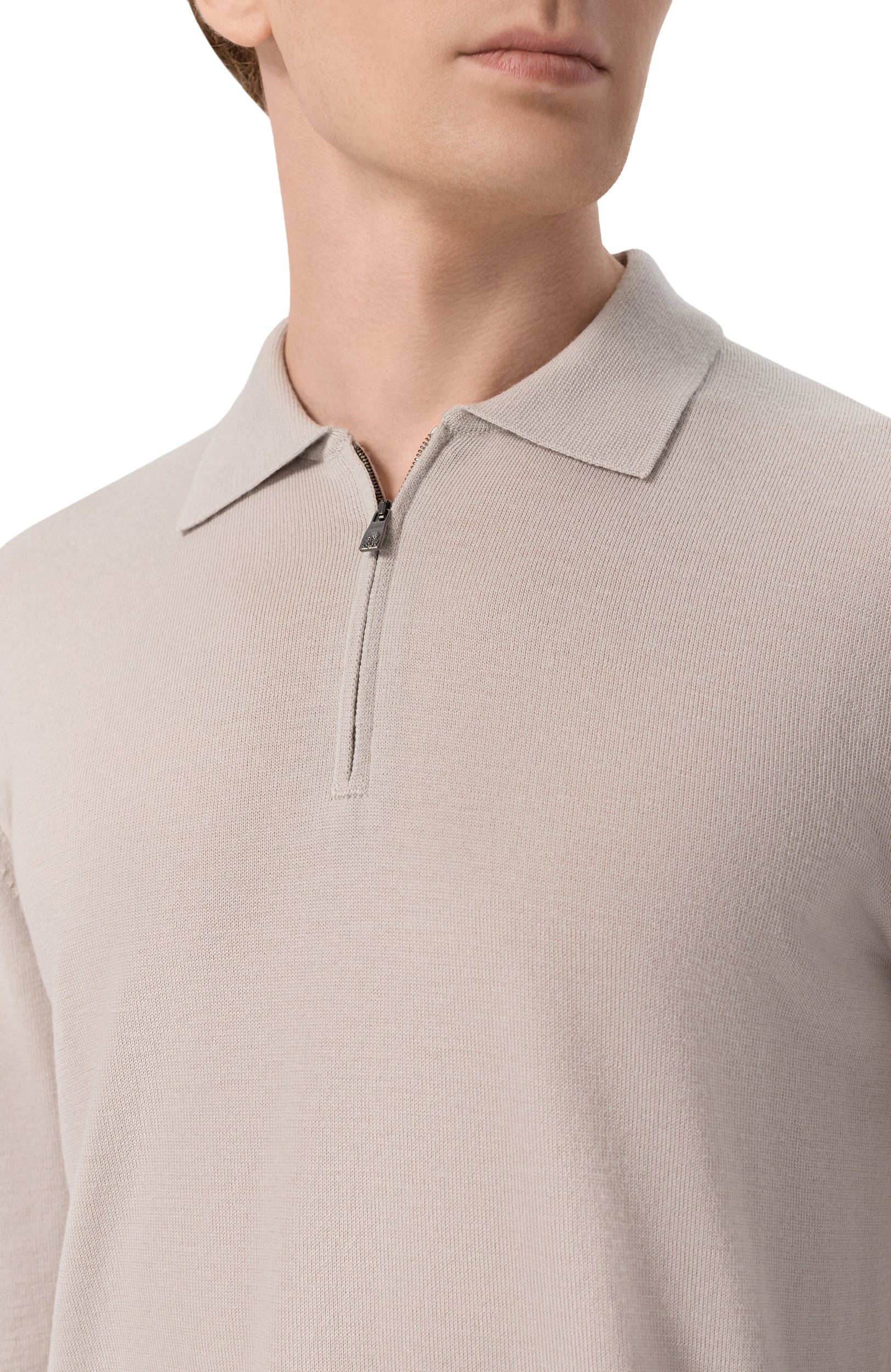 Шерстяное поло CORNELIANI светло-бежевого цвета по цене 57650 руб., арт. 28M50F/2A25100, фото 5 Шерстяное поло CORNELIANI, арт. 28M50F/2A25100, фото 5