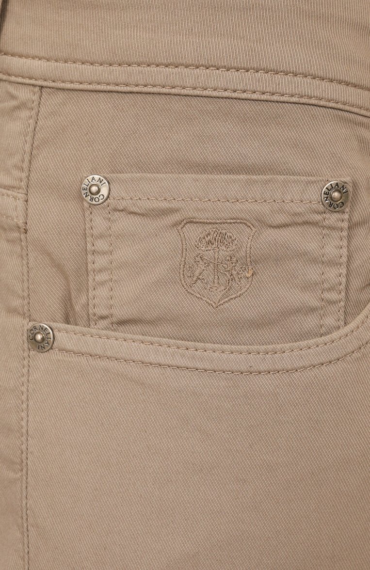Мужские джинсы CORNELIANI бежевого цвета, арт. 254JL2-2520128 | Фото 6 (Материал внешний: Хлопок, Деним; Длина (брюки, джинсы): Стандартные; Кросс-КТ: Деним; Силуэт М (брюки): Прямые; Стили: Повседневный; Автоматизация ТО: Проставлено; Автомати�зация состава: Проставлено; Детали: Без декора)
