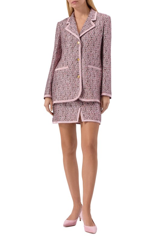 Твидовая юбка Giambattista Valli 25FWSVCA2C31/74UBE Розовый  25FWSVCA2C31/74UBE Фото 2