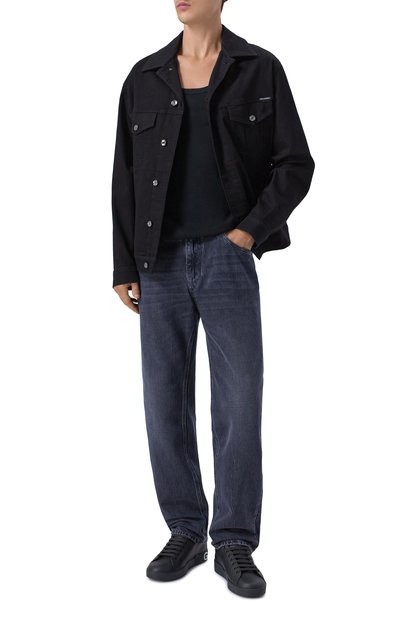 Мужские кожаные кеды portofino DOLCE & GABBANA, арт. CS1772/AC330