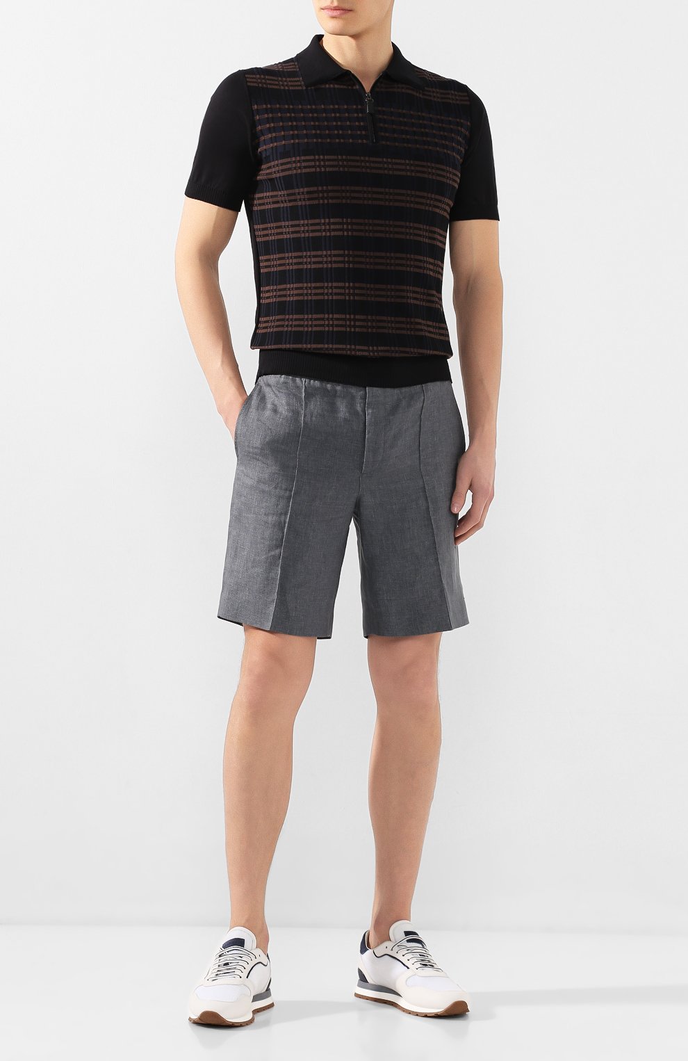 Хлопковое поло BRIONI темно-синего цвета по цене 81850 руб., арт. UMS20L/P9K22, фото 2 Хлопковое поло BRIONI, арт. UMS20L/P9K22, фото 2