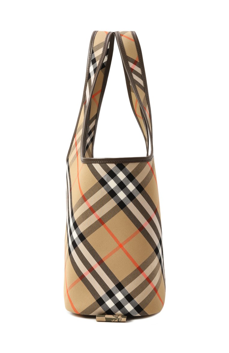 Женская сумка-тоут BURBERRY бежевого цвета, арт. 8094685 | Фото 4 (Материал сплава: Проставлено; Драгоценные камни: Проставлено; Размер: medium; Материал: Текстиль)