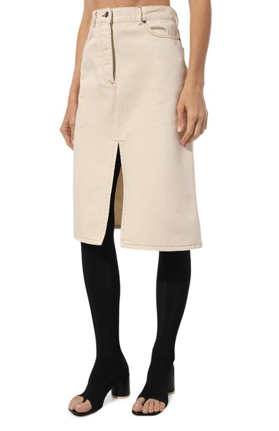 Джинсовая юбка DRIES VAN NOTEN кремового цвета по цене 44250 руб., арт. 232-010813-7434, фото 3 Джинсовая юбка DRIES VAN NOTEN, арт. 232-010813-7434, фото 3