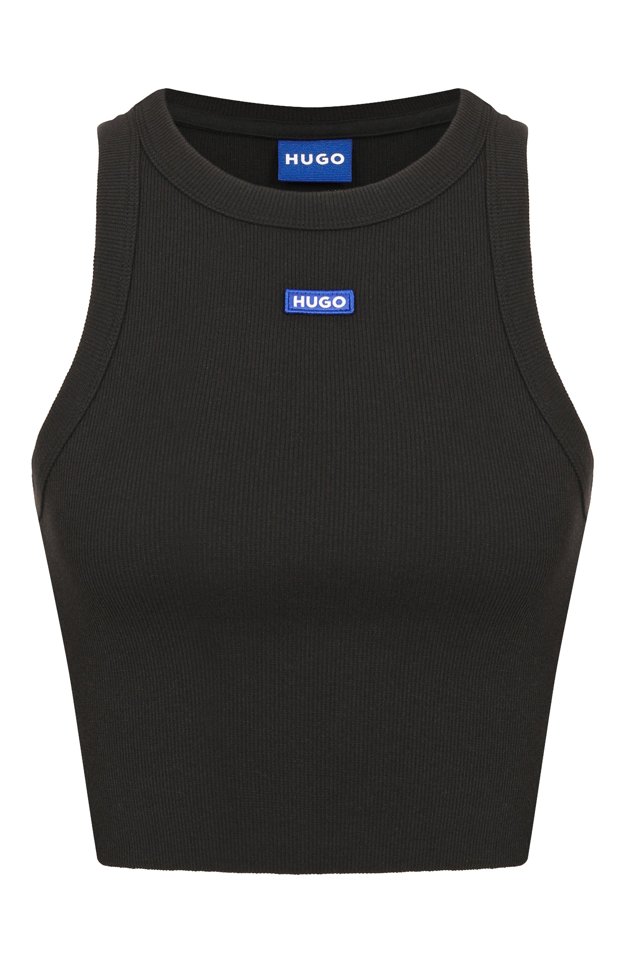 Хлопковый топ HUGO BLUE черного цвета по цене 5475 руб., арт. 50511450, фото 1 Хлопковый топ HUGO BLUE, арт. 50511450, фото 1