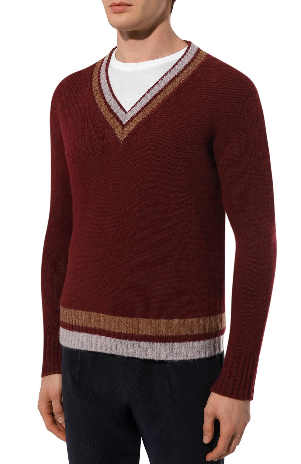 Шерстяной пуловер L.B.M. 1911 бордового цвета по цене 38300 руб., арт. 6359/49592, фото 3 Шерстяной пуловер L.B.M. 1911, арт. 6359/49592, фото 3