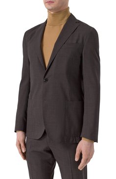 Мужской шерстяной костюм CORNELIANI темно-коричневого цвета, арт. 25X007-2518425_SET | Фото 4 (Материал сплава: Проставлено; Материал внешний: Шерсть; Драгоценные камни: Проставлено; Рукава: Длинные; Костюмы М: Однобортный; Стили: Классический)