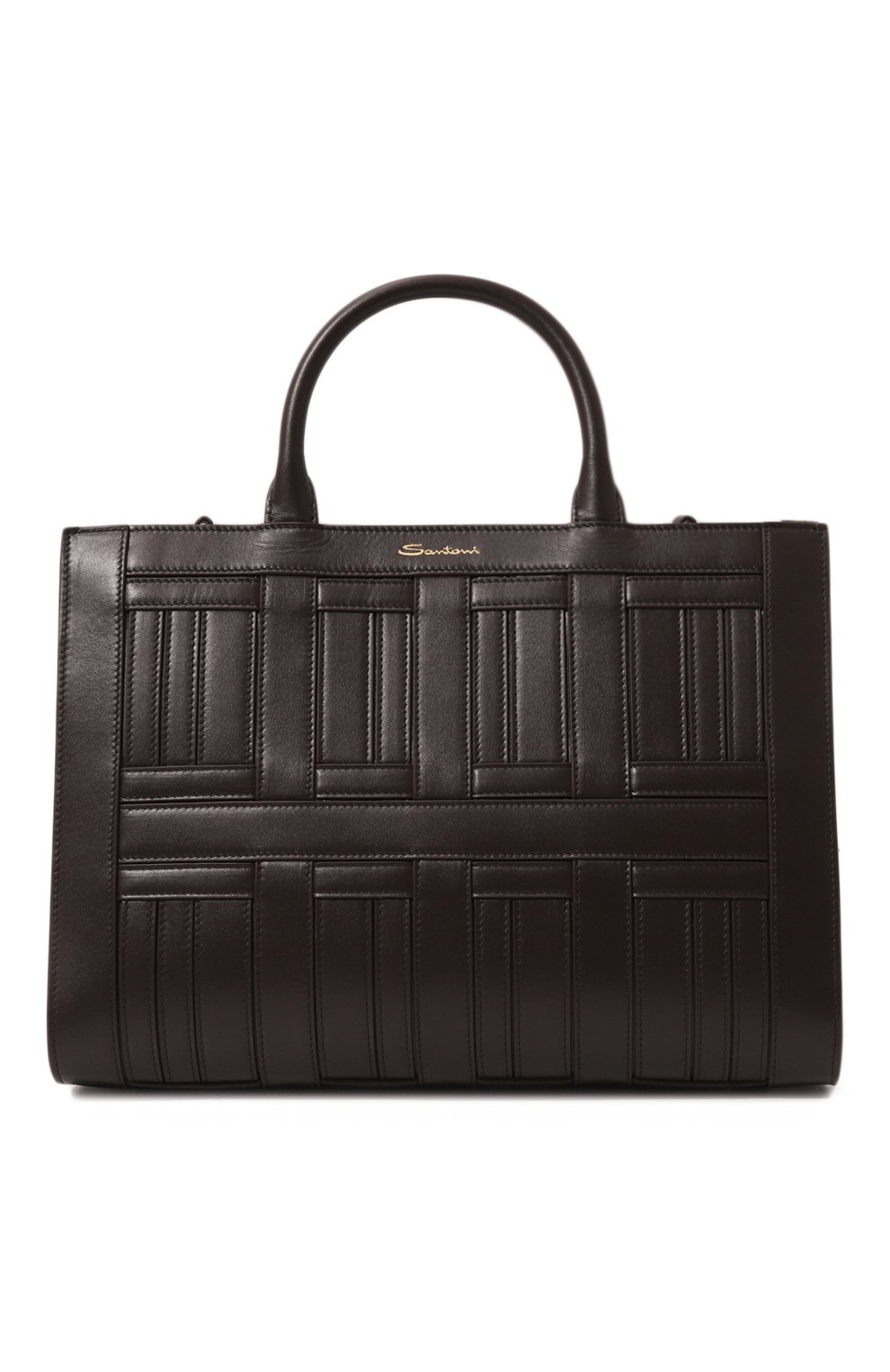 Сумка SANTONI темно-коричневого цвета по цене 225500 руб., арт. DIBGA2462CG-HRE0, фото 1 Сумка SANTONI, арт. DIBGA2462CG-HRE0, фото 1