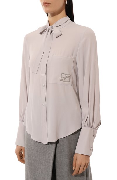 Блузка BEATRICE .B светло-серого цвета по цене 32850 руб., арт. 24FA4171/T0RRE, фото 3 Блузка BEATRICE .B, арт. 24FA4171/T0RRE, фото 3